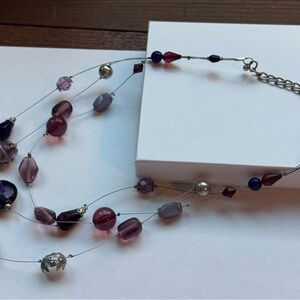 🧩3 for $30 Elegant Multi-Strand Purple Necklace